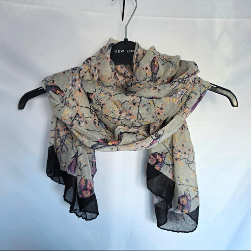 Women grey floral bird - floral,