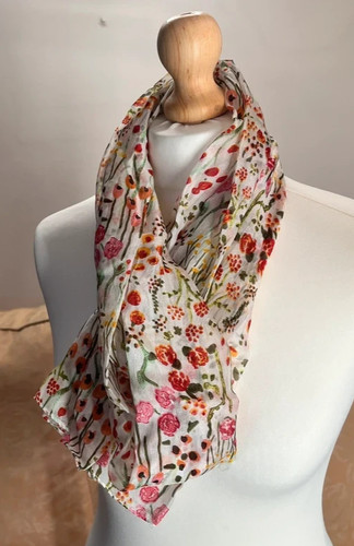 Floral scene scarf 170x30cm - ,