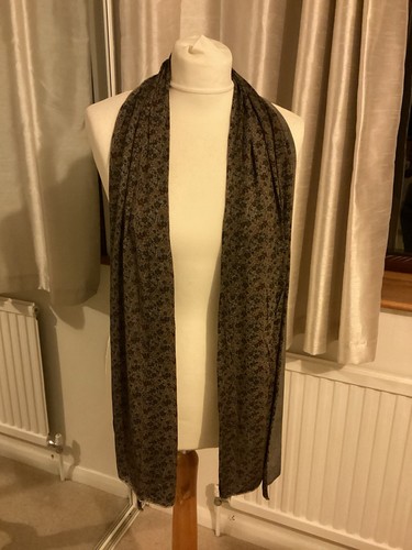 Brown floral scarf rectangle - floral,