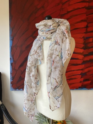 Large bird print scarf - bird,